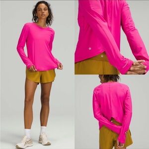 Lululemon rise and run long sleeves sonic pink size 4 NWT